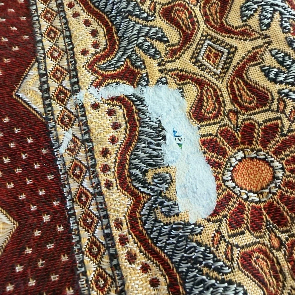Tufail Tex Multan Pakistan Bed‎ Cover & Sham Fringe Red Gold Boho Indie Tapestry